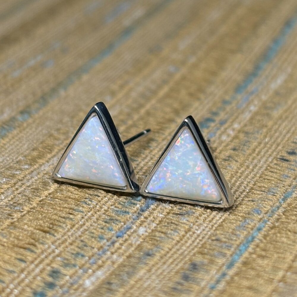Triangular Cut Australian Multifired Lambina Opal… - image 3